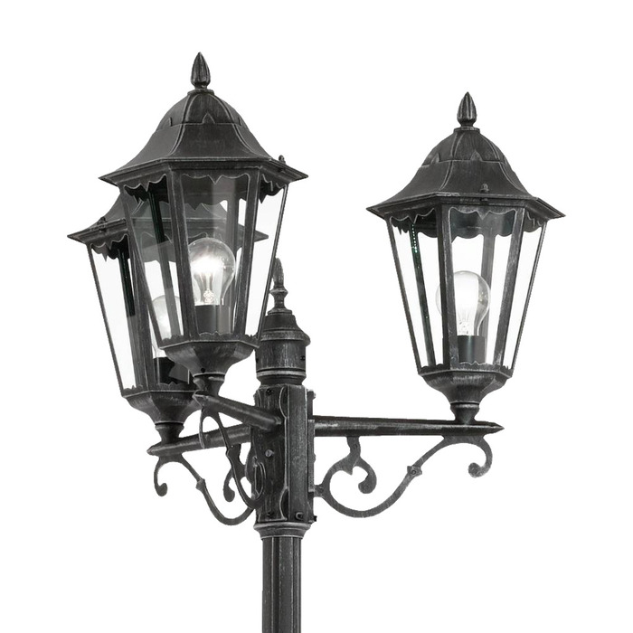 Eglo Navedo standerlampe 220cm sort og sølv - udendørs
